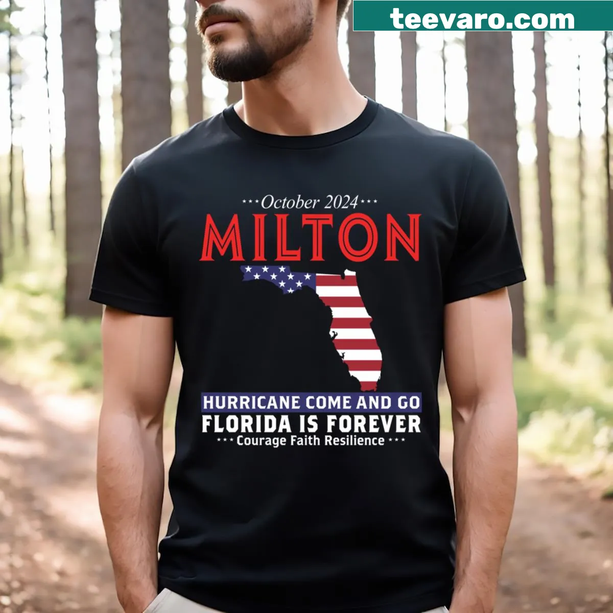 Classic t-shirt commemorating Hurricane Milton survivors — on a men's t-shirt