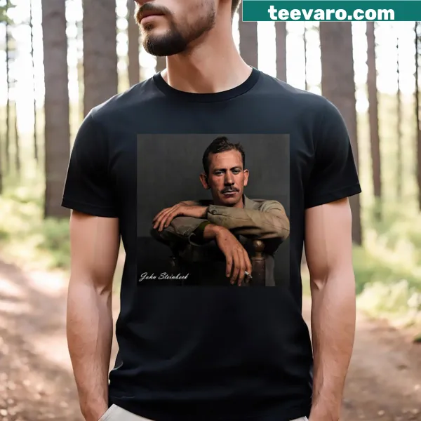 T-shirt honoring author John Steinbeck with minimalist text