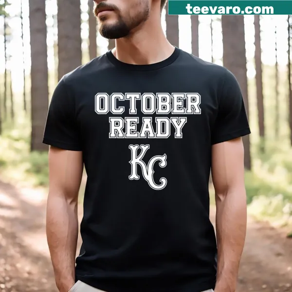 T-shirt celebrating Kansas City's October spirit with festive graphics