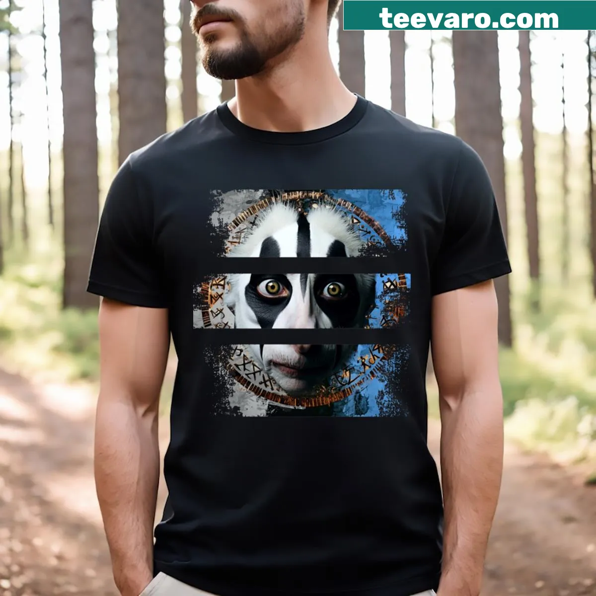 Vintage distressed Lemure Manson t-shirt with classic music theme — on a men's t-shirt