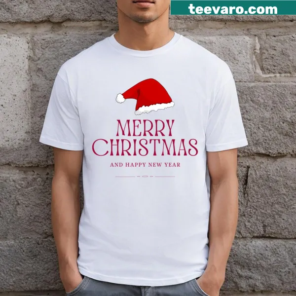 T-shirt with 'Merry Christmas And Happy New Year' text