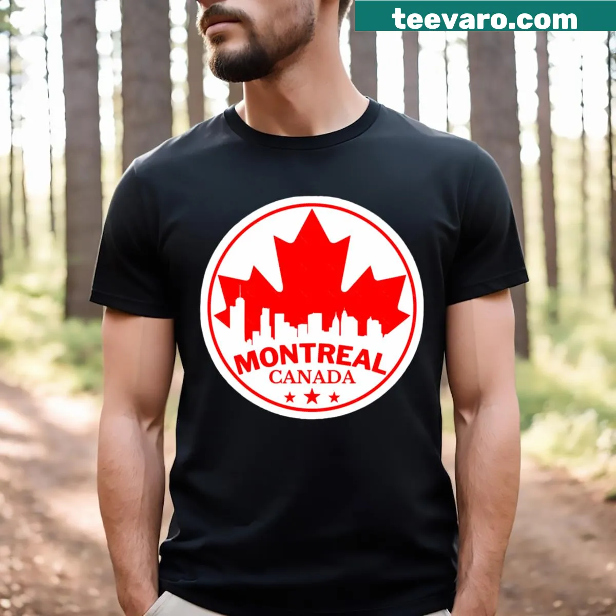 Graphic t-shirt representing the charm of Montreal — on a men's t-shirt