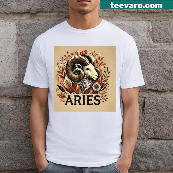 Classic T-shirt featuring the Aries zodiac sign in a stylish design