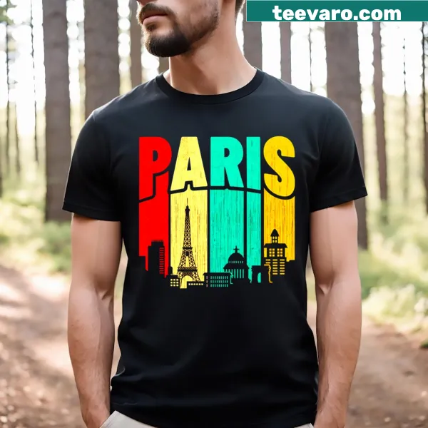 Vintage-style Paris graphic on a classic t-shirt