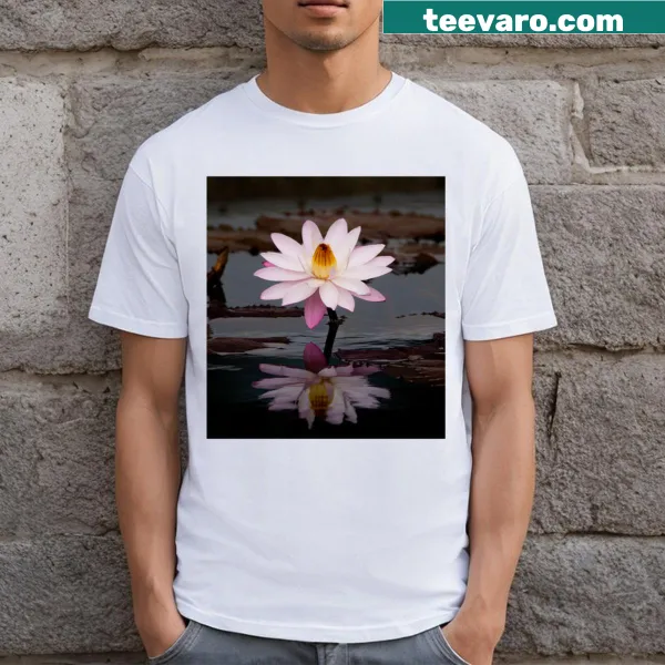 Minimalist t-shirt with a clean graphic representing reflection