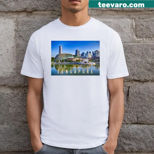 Illustrative t-shirt showcasing the Singapore Marina Bay skyline