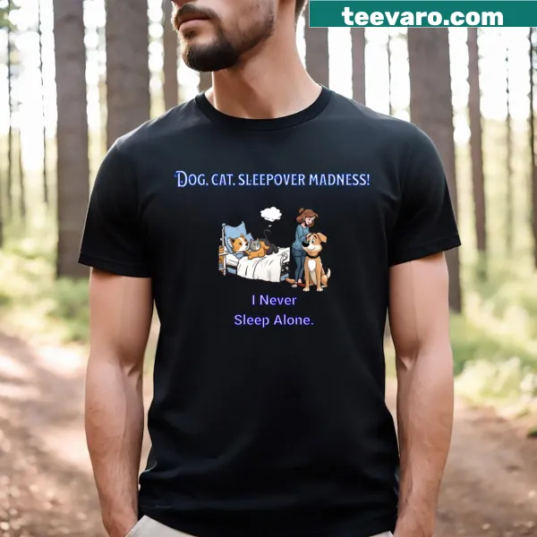 Heartwarming T-shirt with 'Never Sleeps Alone' pet quote