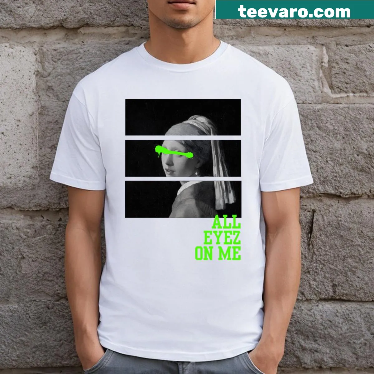 Bold typography All Eyez On Me T-shirt — on a men's t-shirt