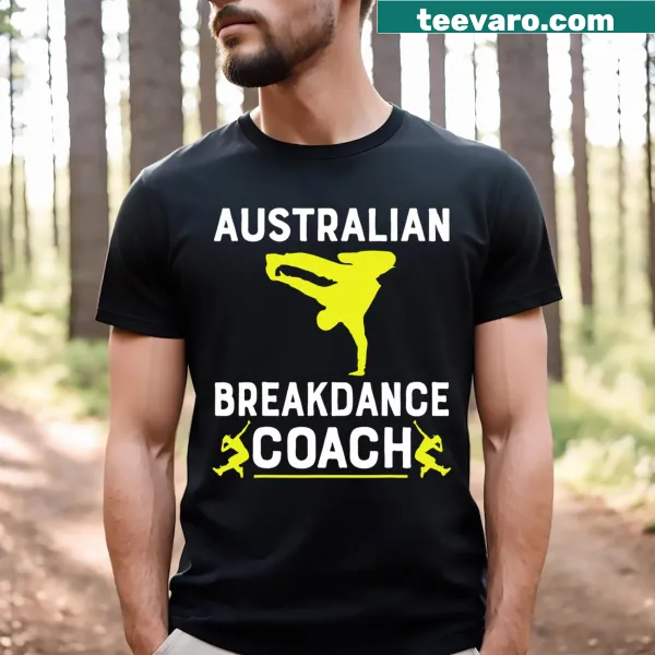 Cartoon breakdancer graphic T-shirt for dance enthusiasts