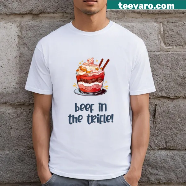 Funny Thanksgiving graphic with beef and trifle