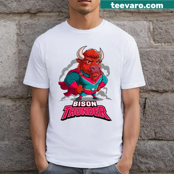 Bison superhero graphic T-shirt