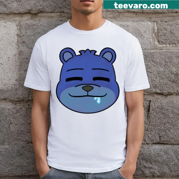 Cartoon bear head graphic on a kids' t-shirt