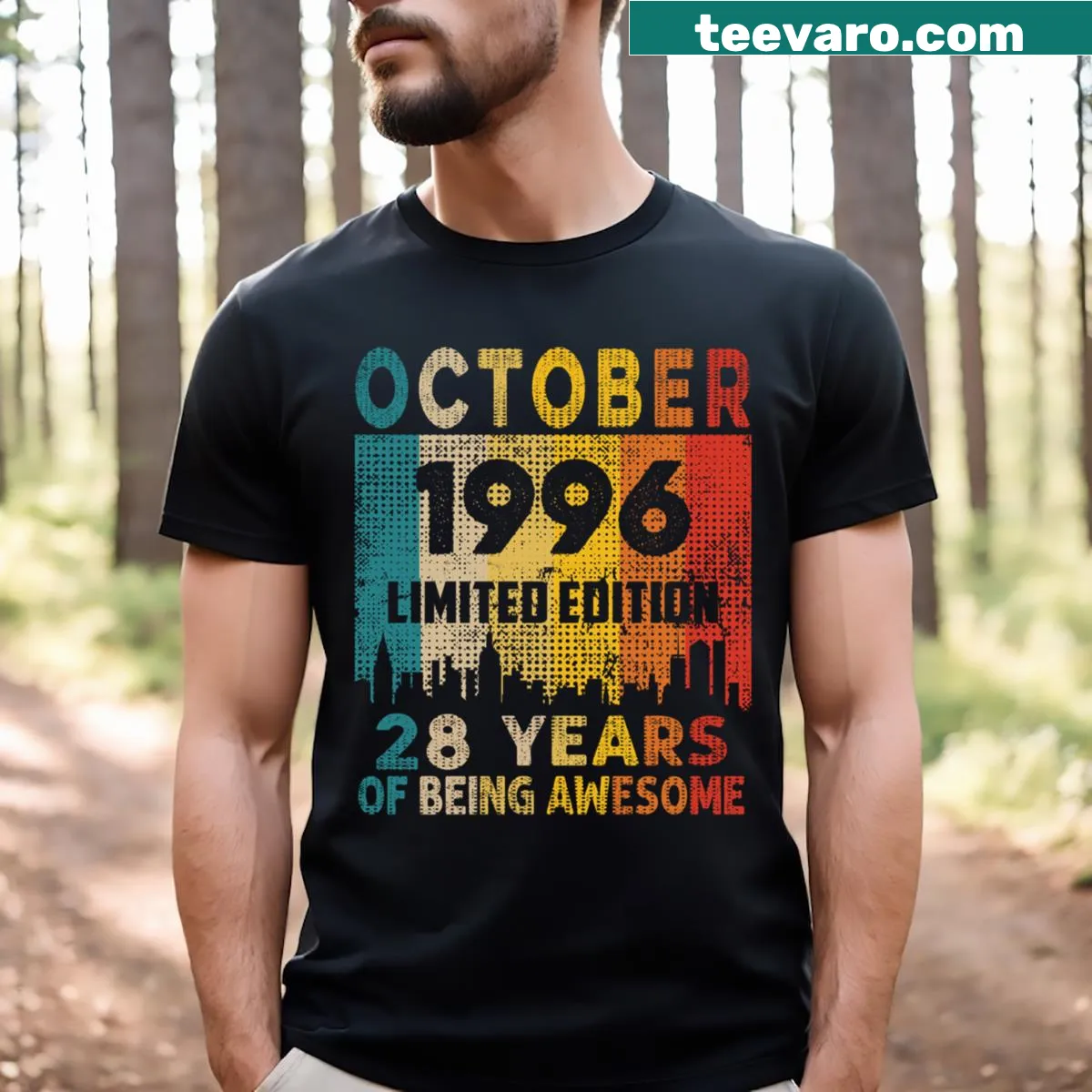 Limited edition birthday graphic tee for those born in 1996 — on a men's t-shirt