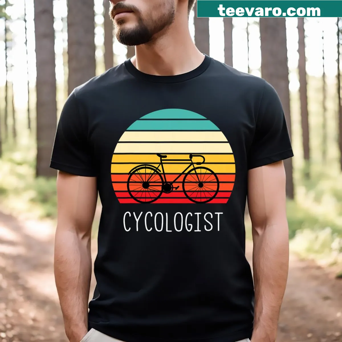 Funny vintage cycling graphic with playful text — on a men's t-shirt