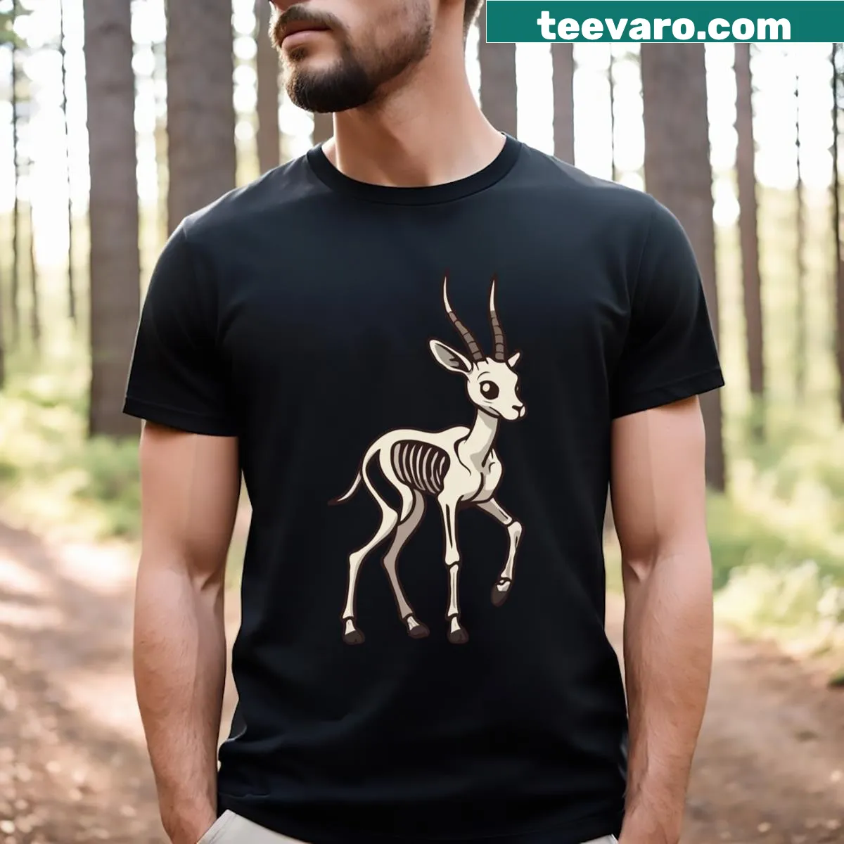 Gazelleton T-shirt with imaginative illustration — on a men's t-shirt