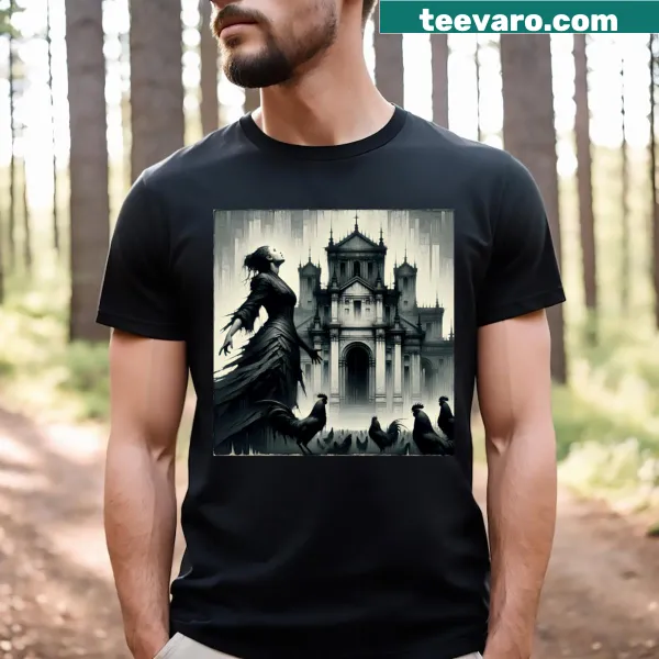 Intricate gothic typography on a stylish T-shirt