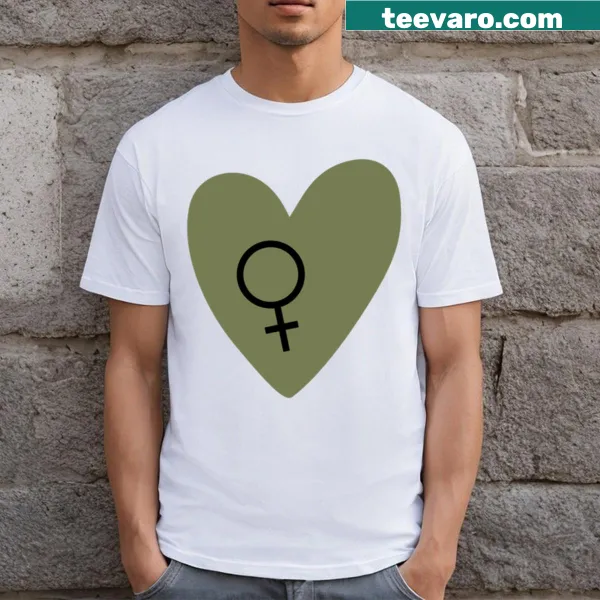 T-shirt with typographic design promoting feminism and love