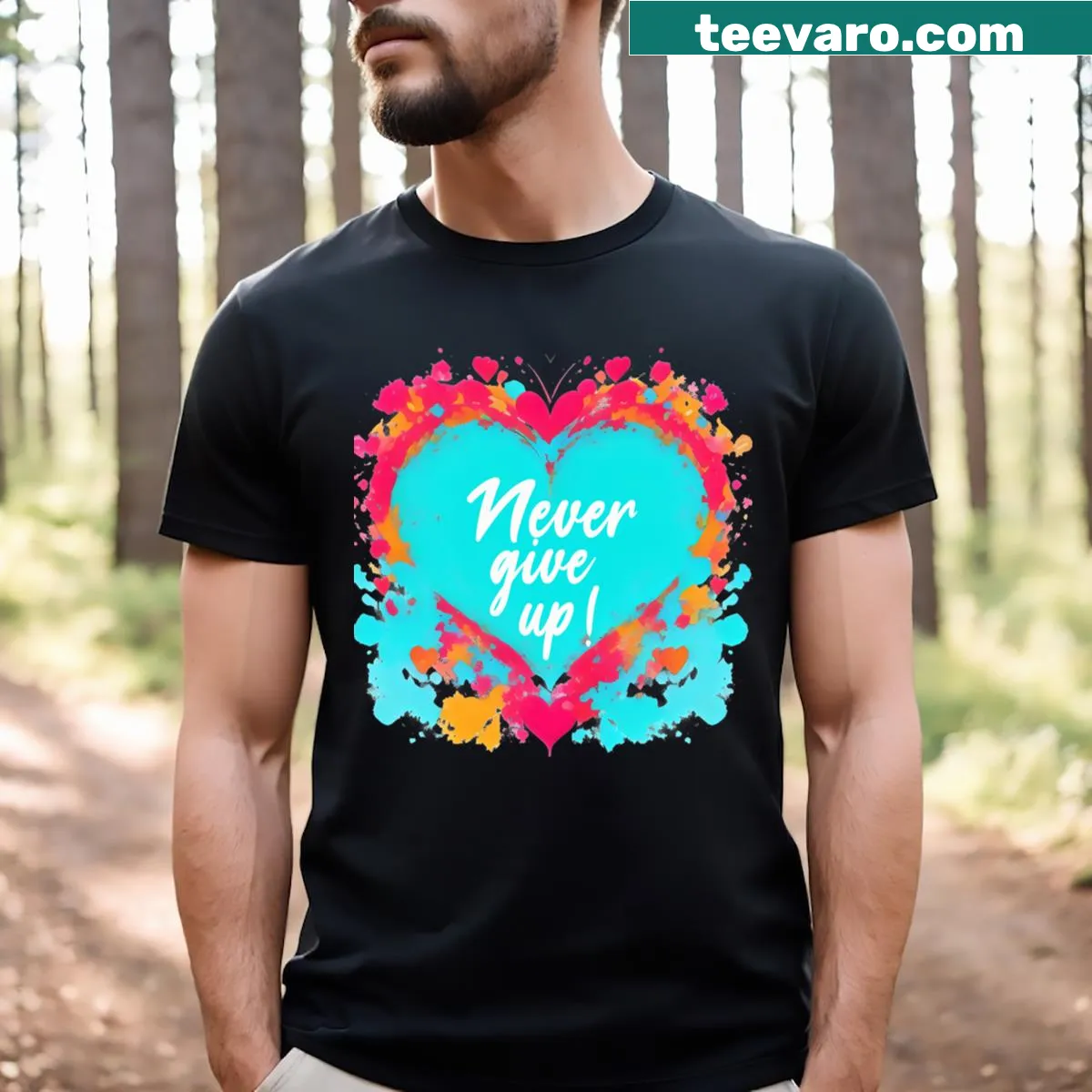 T-shirt with inspirational message promoting motivation and love of life — on a men's t-shirt