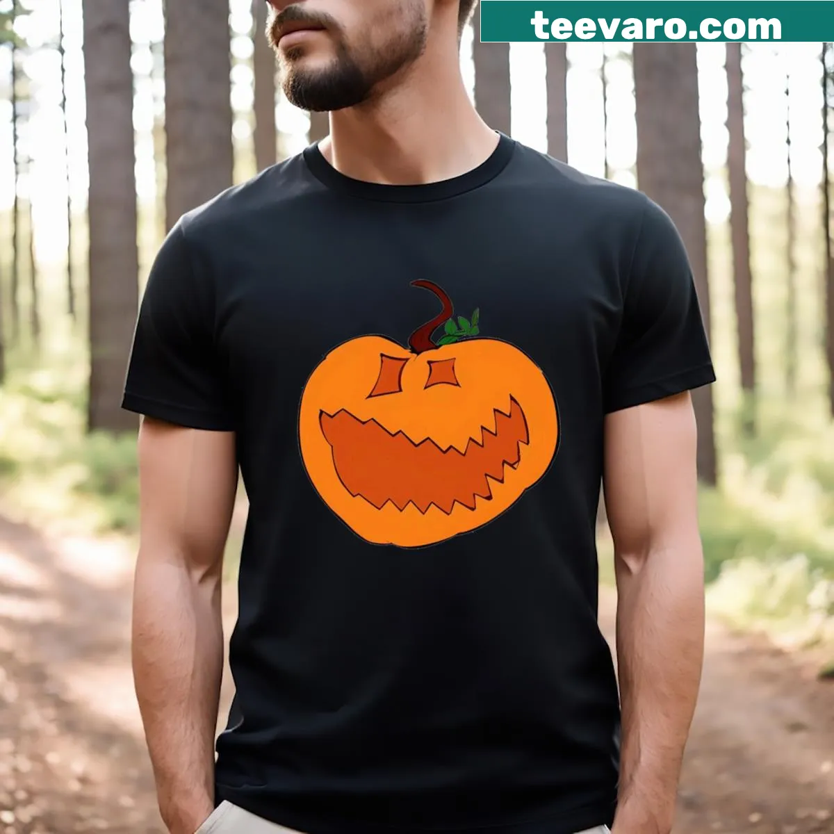 Halloween t-shirt featuring 'Jack O' graphic — on a men's t-shirt