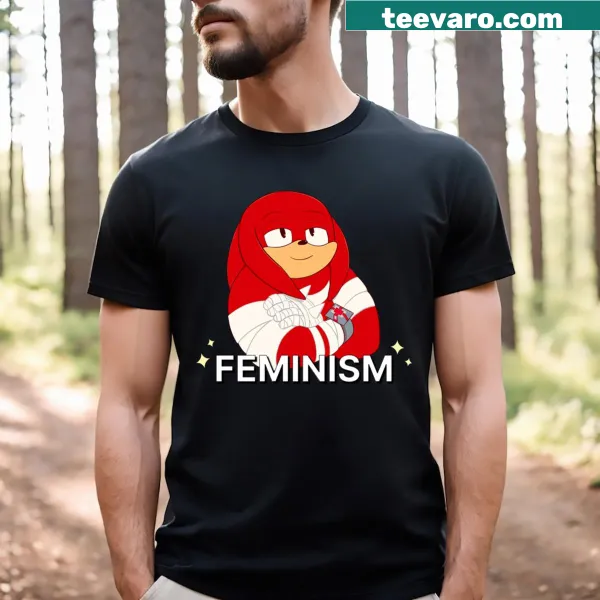 Knuckles Feminism t-shirt with empowering text