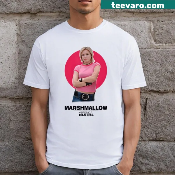 Illustrated T-shirt featuring cheerful marshmallow graphics