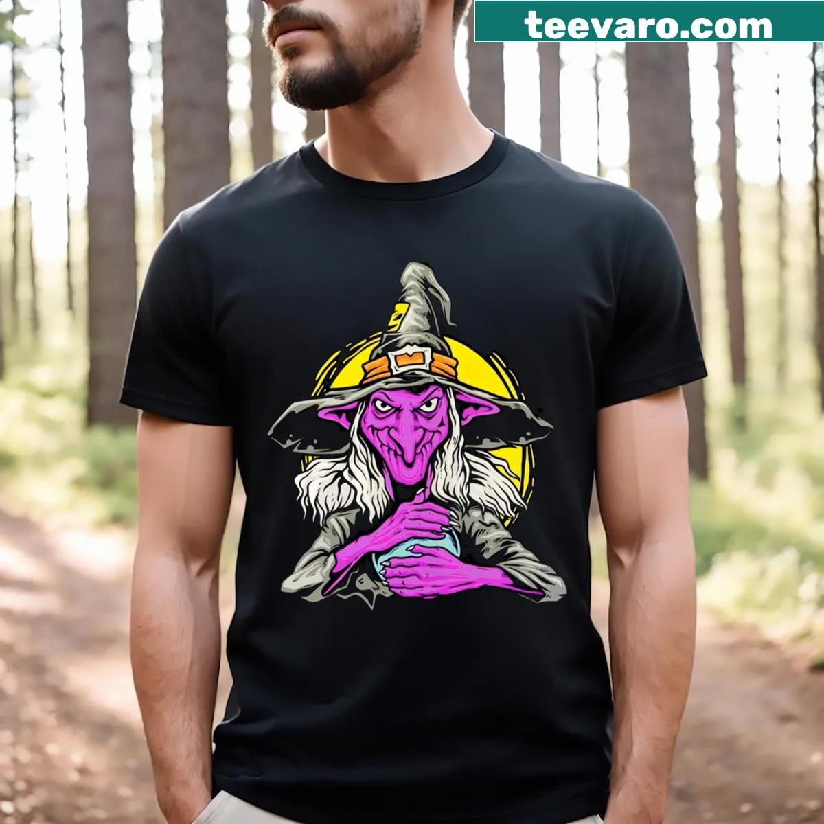 Silhouette of a fortune teller on a minimalist T-shirt — on a men's t-shirt