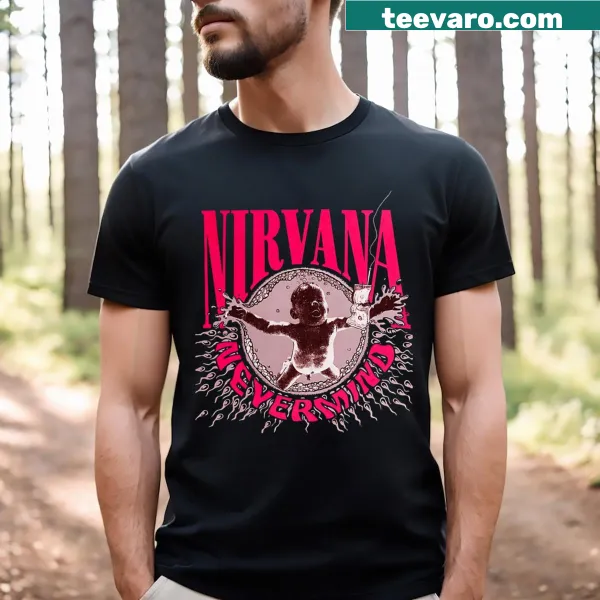 Vintage distressed T-shirt featuring Nirvana Nevermind album art