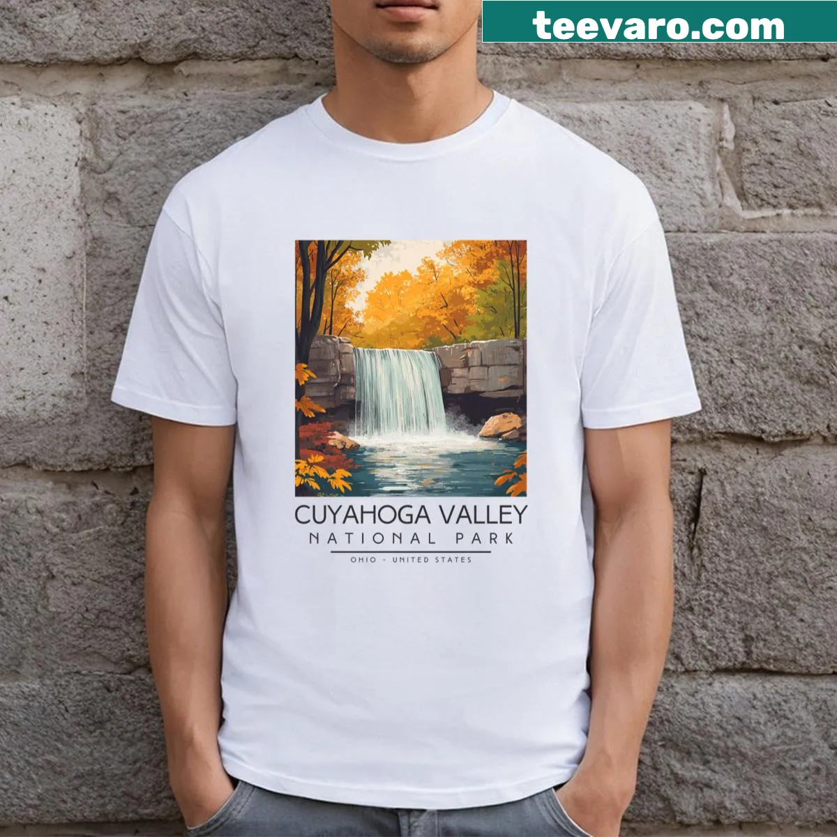Vintage illustration t-shirt of Cuyahoga Valley National Park — on a men's t-shirt
