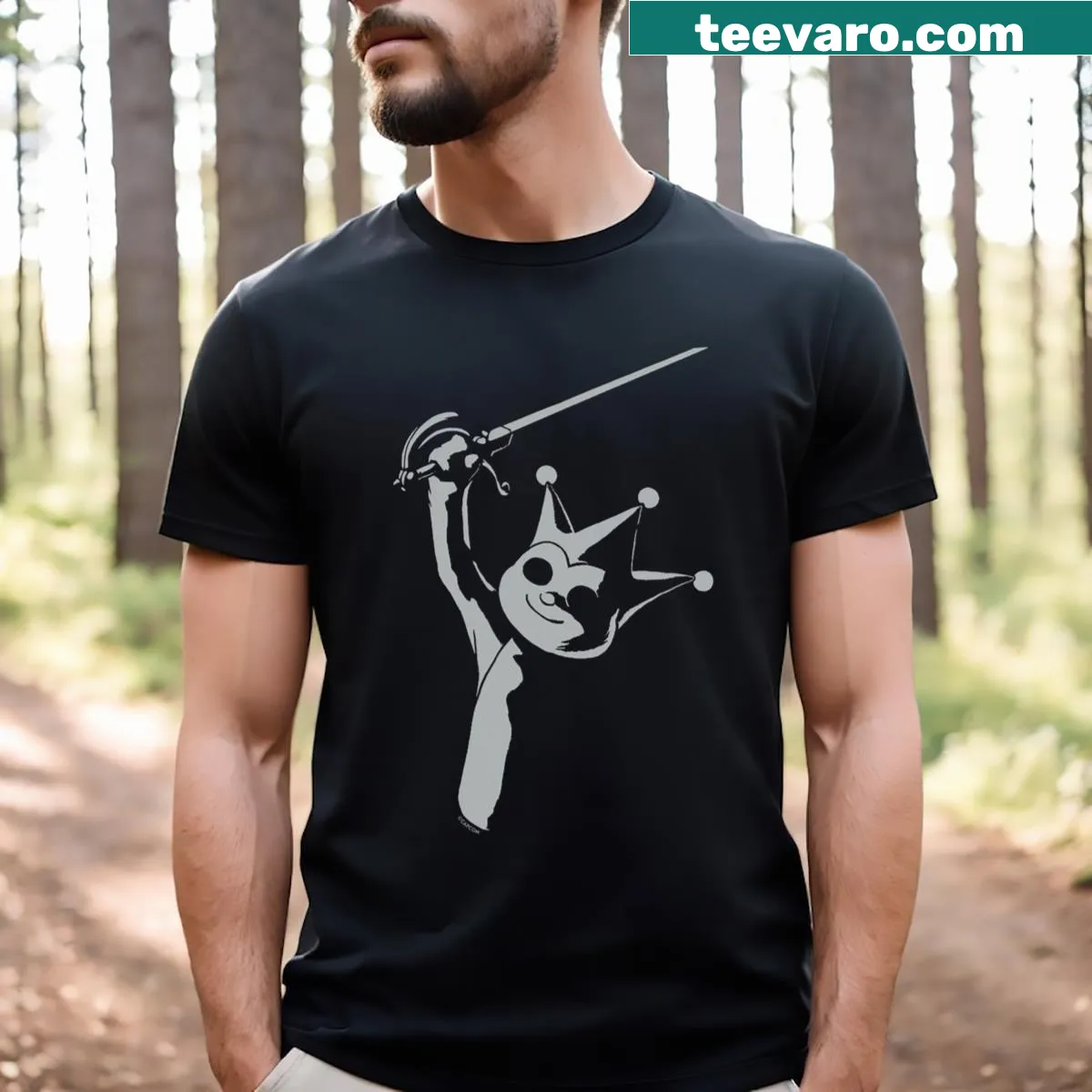Illustrative T-shirt featuring a Proto Badger from Ace Attorney — on a men's t-shirt