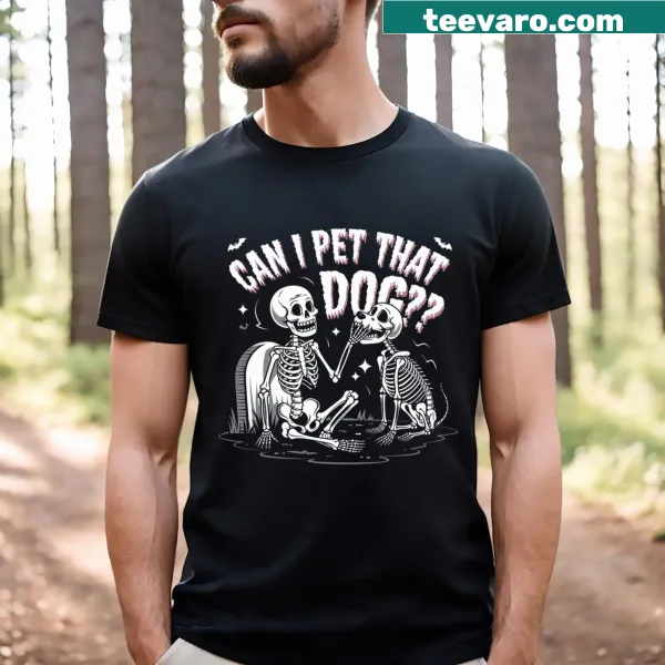 Funny skeleton dog design T-shirt for dog lovers