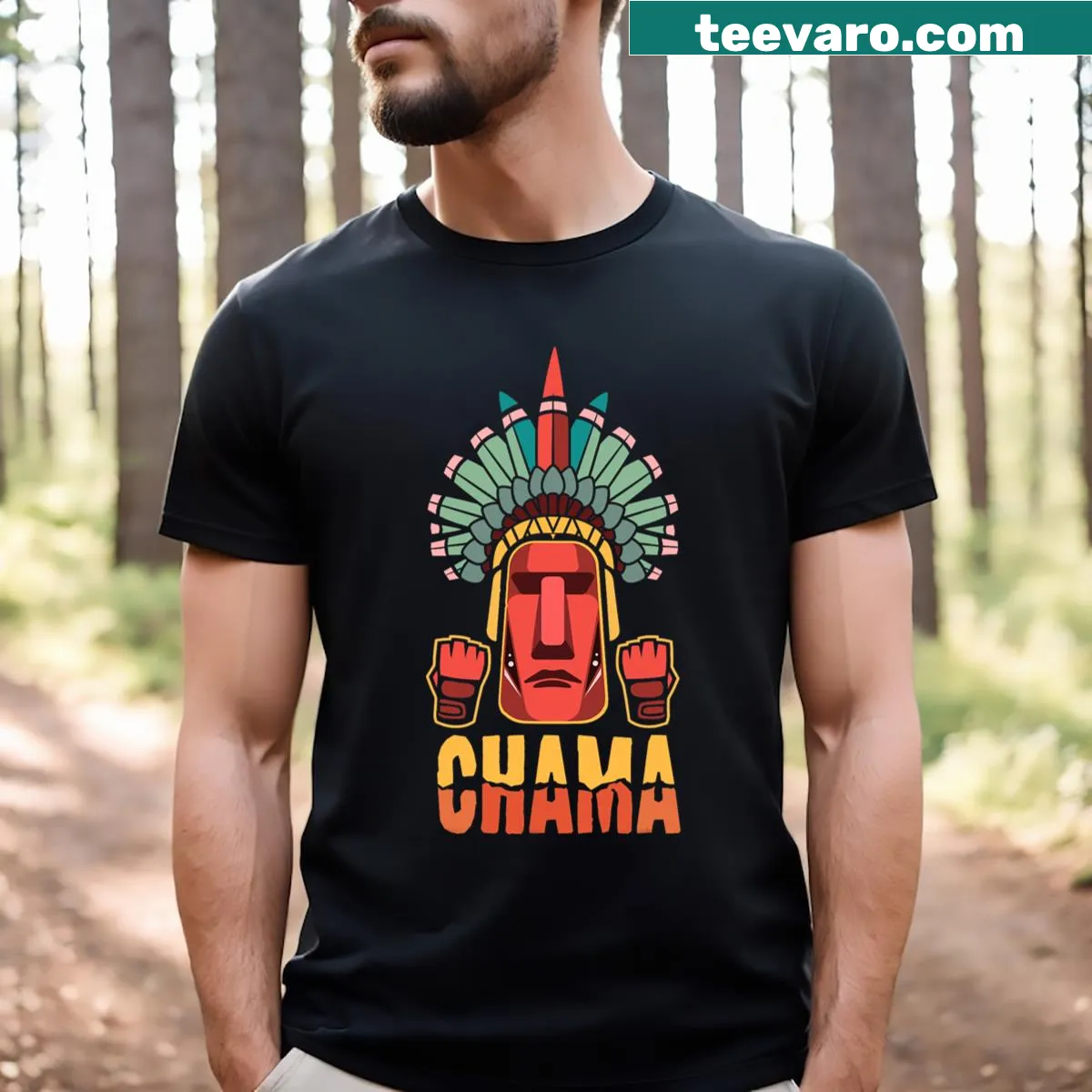 Motivational T-shirt for martial arts enthusiasts featuring 'Chama Mma'. — on a men's t-shirt