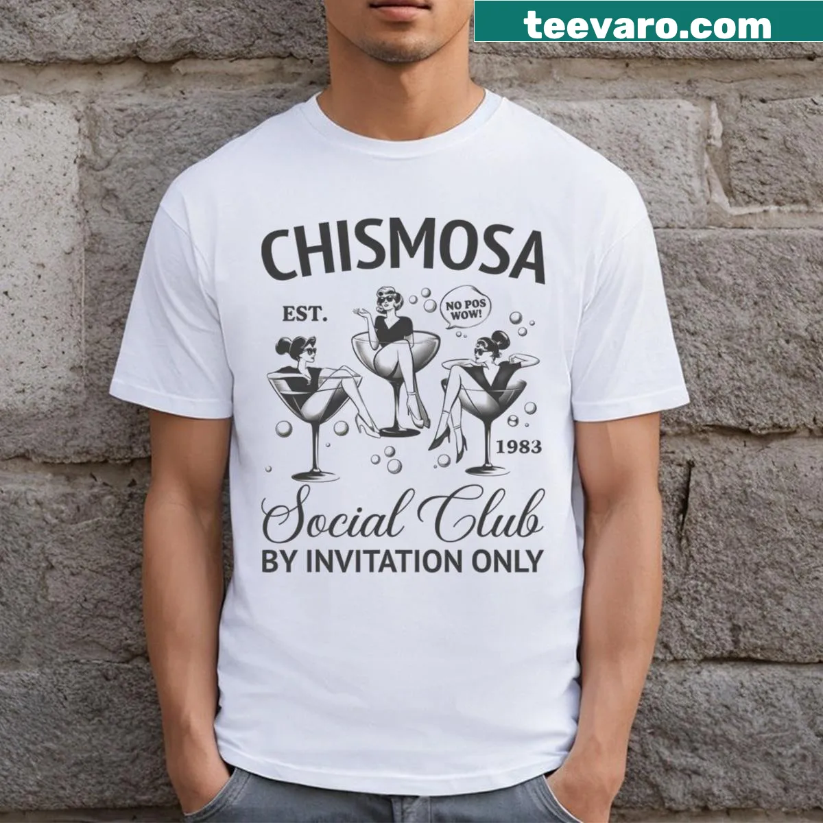 Funny T-shirt from Chismosa Social Club with a humorous design. — on a men's t-shirt
