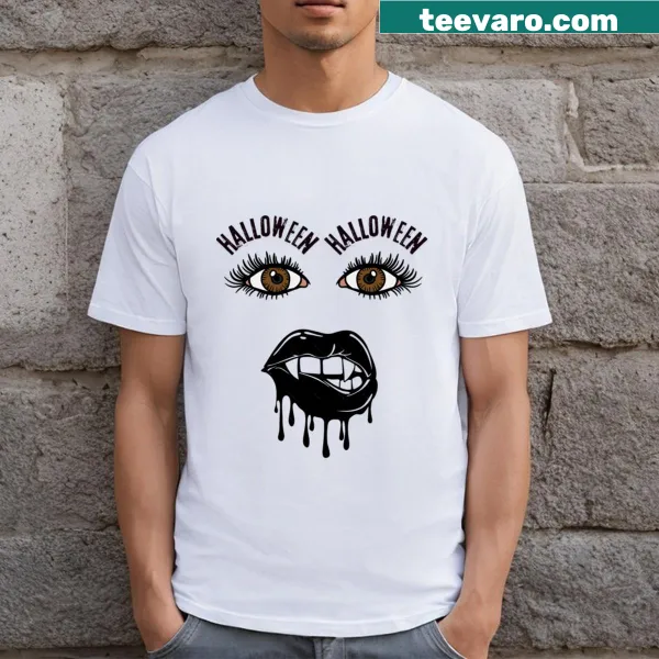 Minimalist vampire graphic t-shirt for Halloween