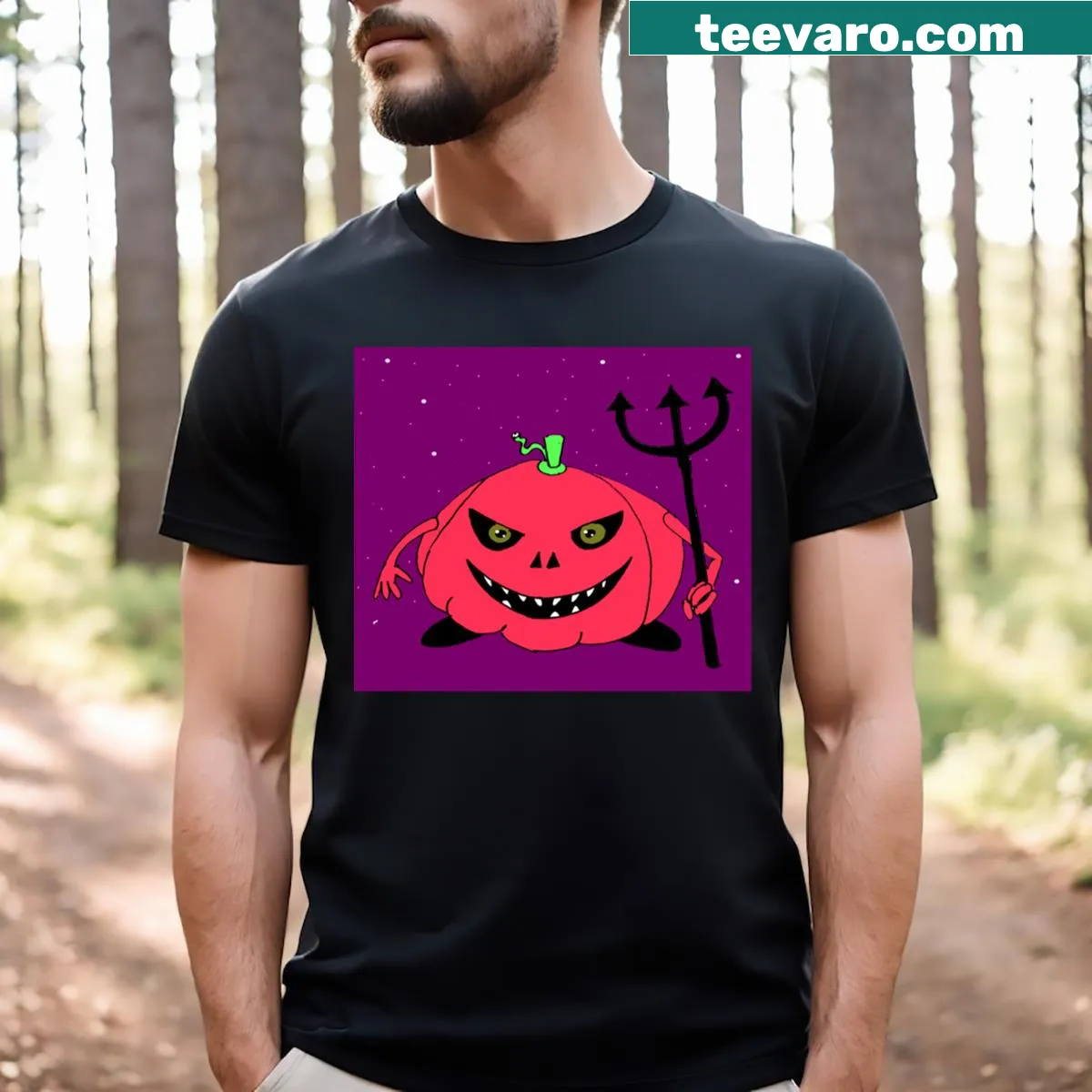 Bold typography Halloween Night R T-shirt — on a men's t-shirt