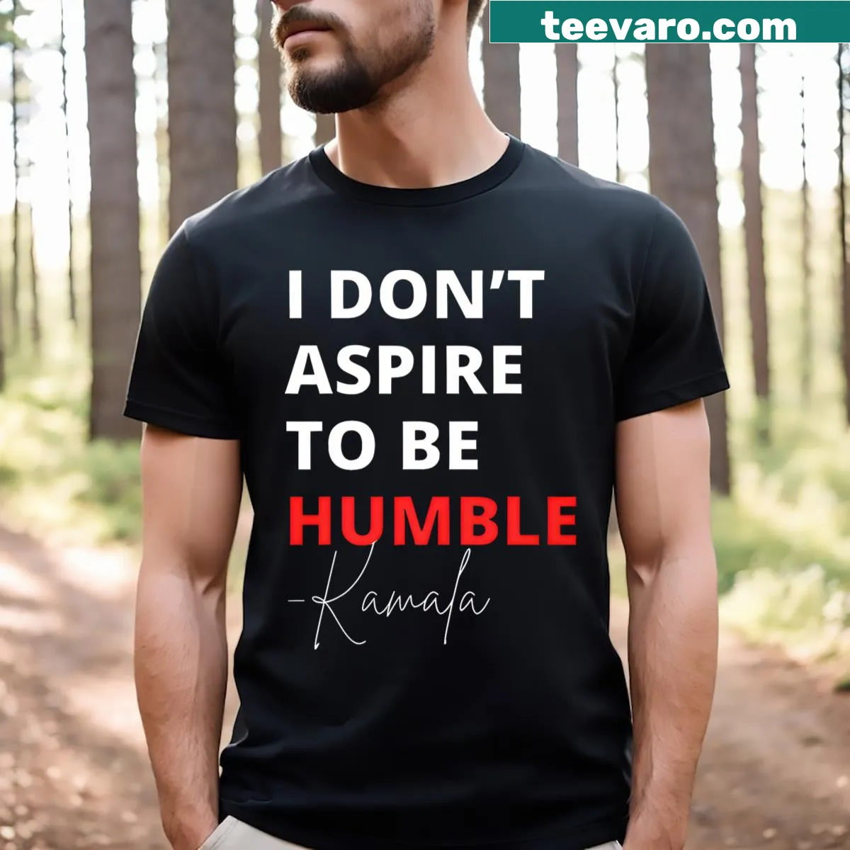 Bold political t-shirt featuring Kamala Harris 2024 slogan — on a men's t-shirt