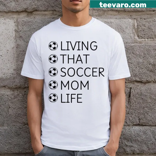 T-shirt celebrating soccer moms with playful typography
