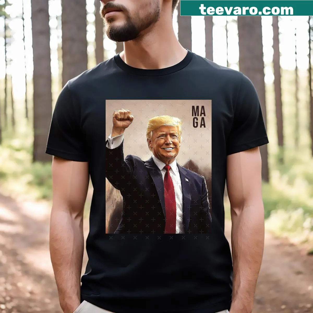 Patriotic T-shirt with the slogan 'Make America Great Again' — on a men's t-shirt
