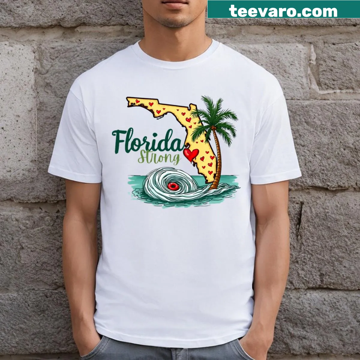 Inspirational T-shirt with 'Pray For Tampa Bay' message — on a men's t-shirt