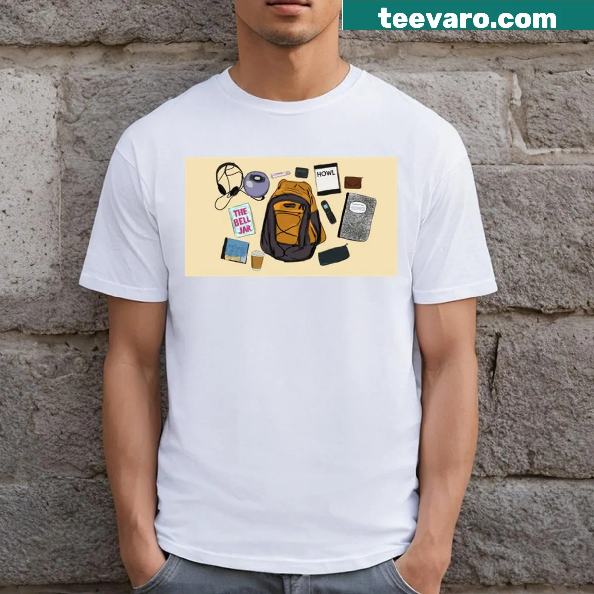 T-shirt featuring Rory Gilmore's iconic bag design — on a men's t-shirt