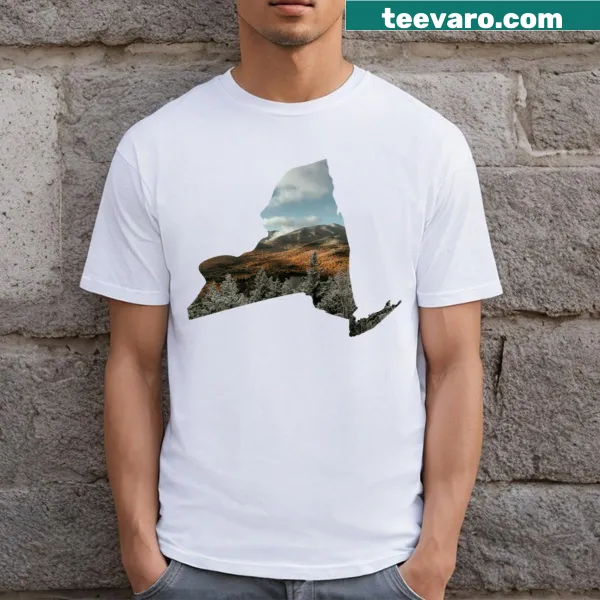 Illustrated T-shirt showcasing the scenic beauty of the Adirondacks.