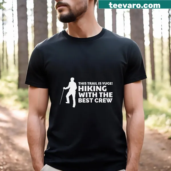 Cute hiking-themed graphic t-shirt with a fun design