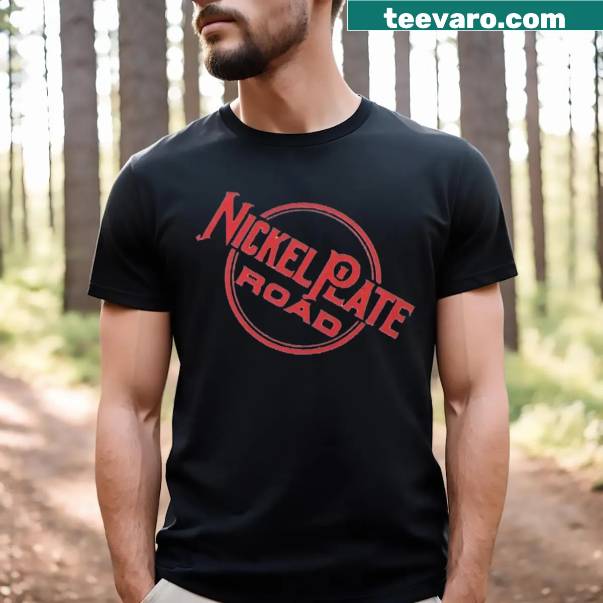 Vintage distressed T-shirt featuring Nickel Plate Road design — on a men's t-shirt