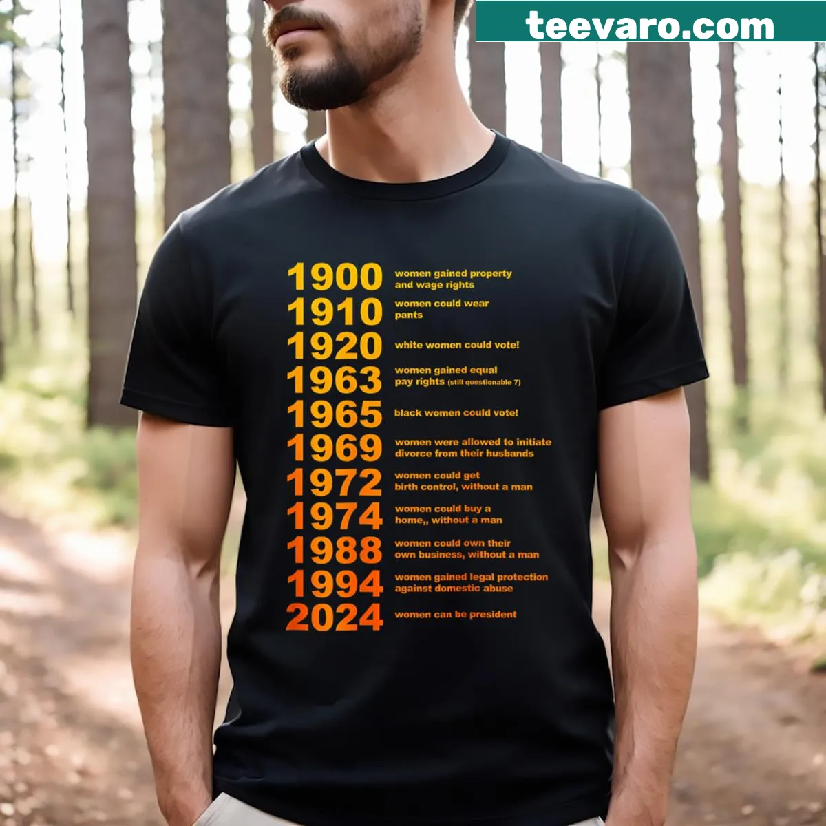 Edgy tee with a humorous statement about witches printed on both sides. — on a men's t-shirt