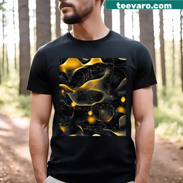 Artistic T-shirt with abstract data patterns design