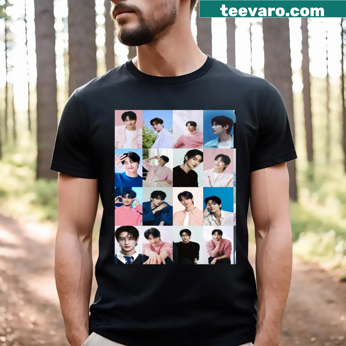 Stylish t-shirt featuring Byeon Woo Seok — on a men's t-shirt