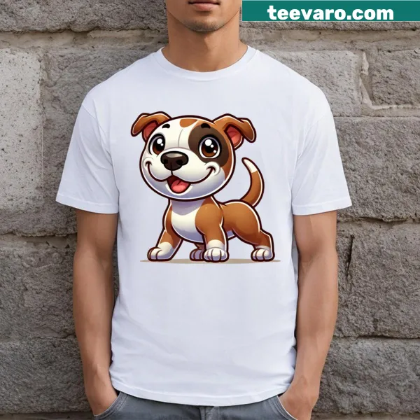 Illustration of an American Staffordshire Terrier on a t-shirt