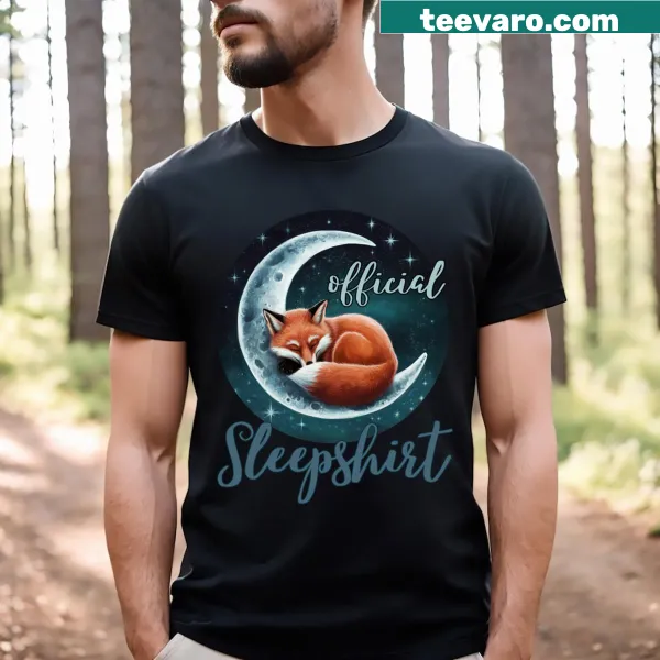 Illustration of a sleeping fox on a t-shirt