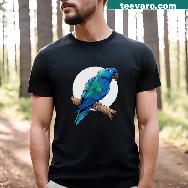 Illustration of Eclectus parrots on a casual t-shirt
