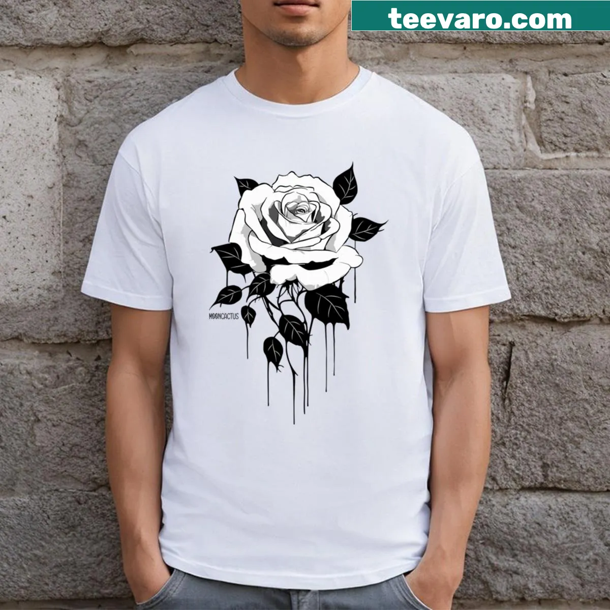 Artistic typography expressing ephemeral beauty on a T-shirt — on a men's t-shirt
