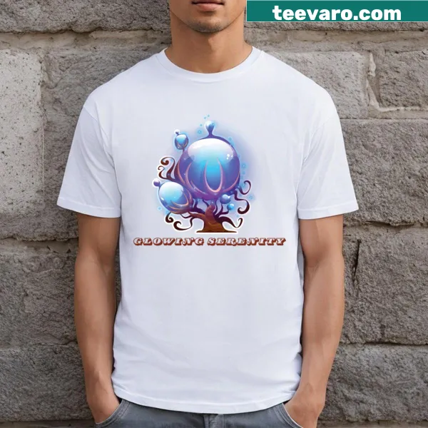 Serene typography design promoting calmness on a t-shirt
